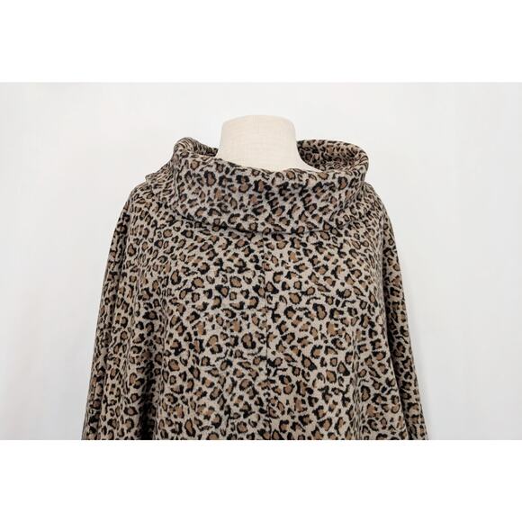 Habitat Clothes to Live In Poncho Animal Print Harvest Fleece Misses Size L New - Picture 2 of 8